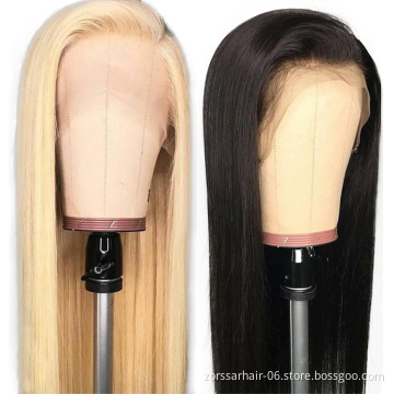 Raw Virgin Cuticle Aligned Brazilian Human Hair Transparent Lace Frontal 613 HD Lace Front Wig With Baby Hair For Black Women